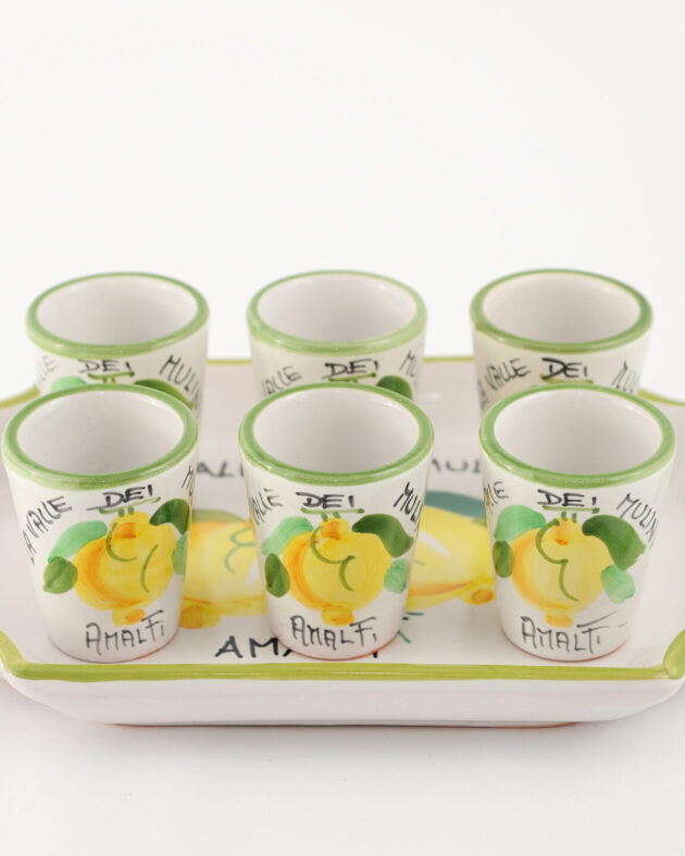 set white tray ceramica positano